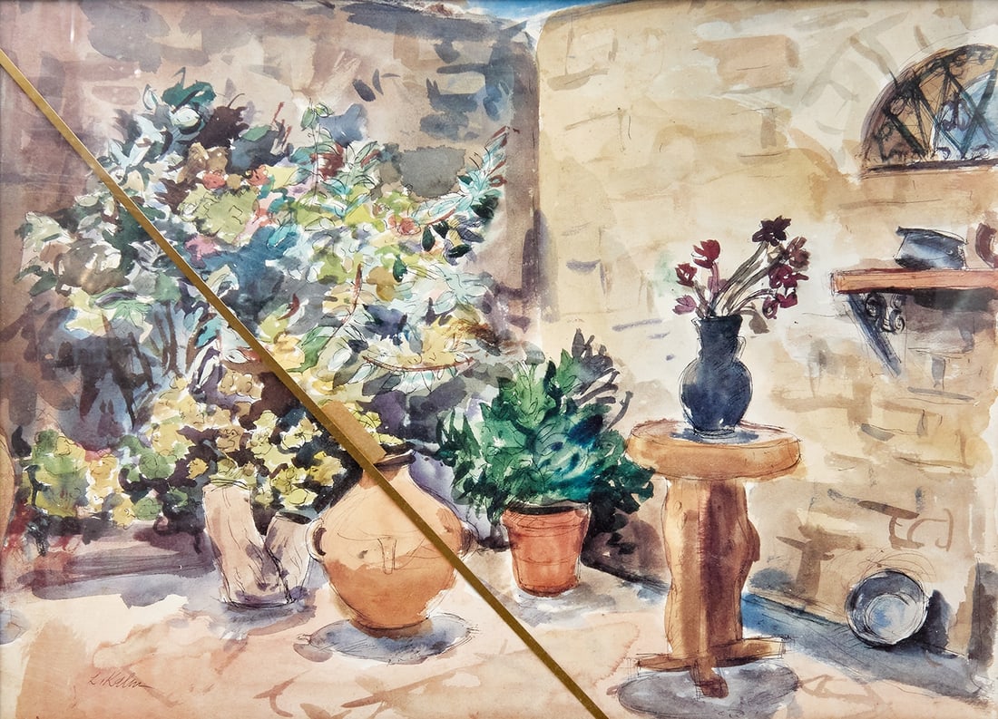 Leo Kahn - 'Clay Jugs in a Jaffa Courtyard' Photographic Print, Signed on Plate (Large): Leo Kahn - 'Clay Jugs in a Jaffa Courtyard' Photographic Print, Signed on Plate (Large), 52X74 cm Frame 70X90 cm Notice: We are located in Israel and provide full packing and shipping service. You can