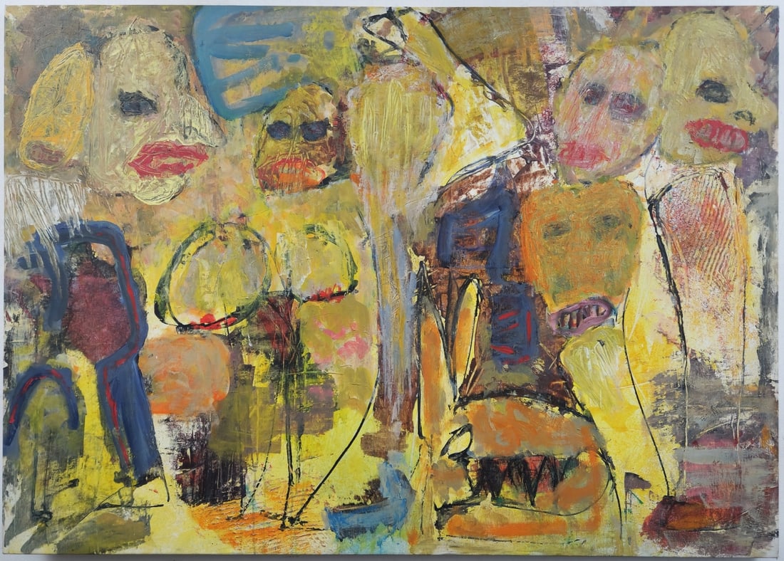 Ruthi Goren 'Nudists' - Large Painting, Oil on Canvas, Unsigned, Unframed: Ruthi Goren 'Nudists' - Large Painting, Oil on Canvas, Unsigned, Unframed, dimensions: 100X144 cm Notice: We are located in Israel and provide full packing and shipping service. You can ask us for a s