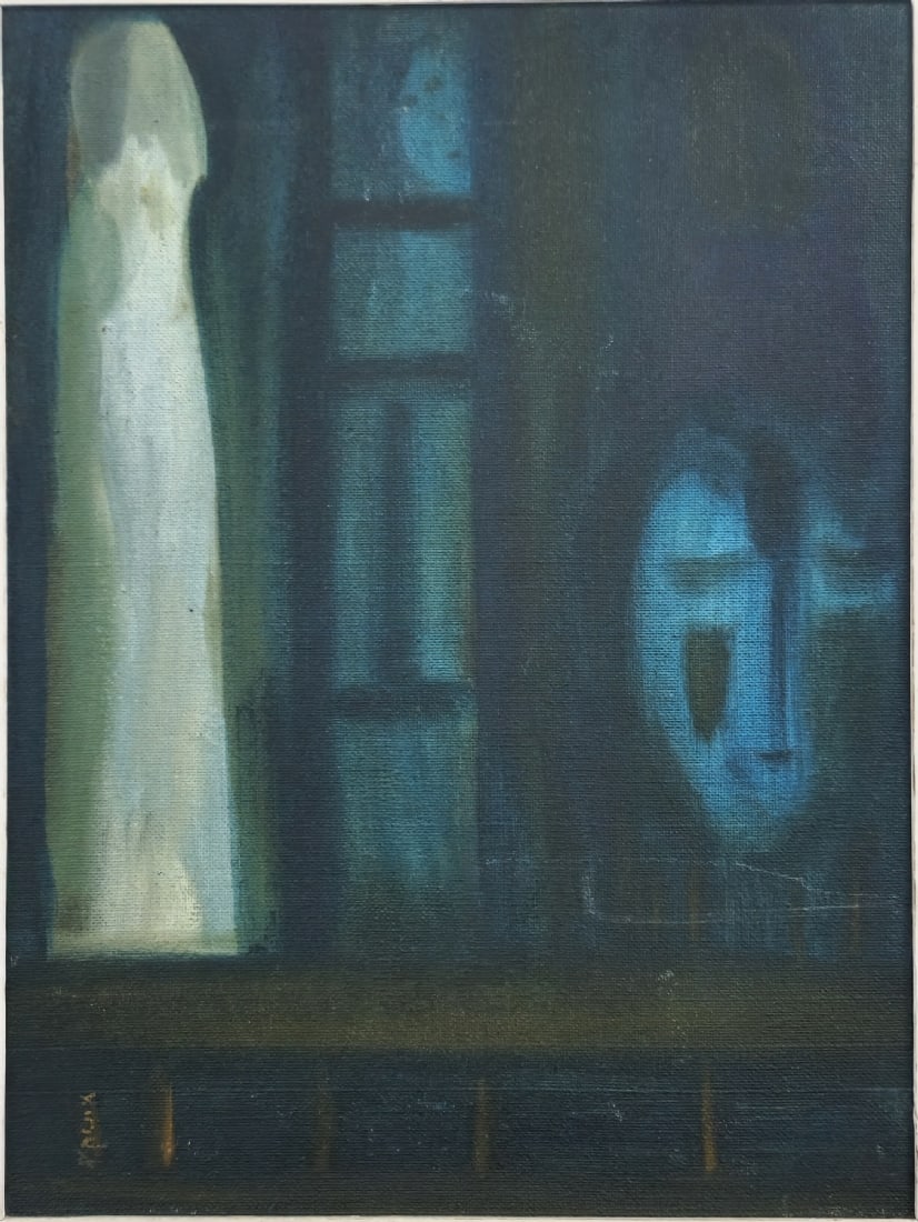 Moshe Yanuka (1932-2003) - 'Figures in Blue', Signed: Moshe Yanuka (1932-2003) - 'Figures in Blue', Signed, dimensions: 59X44 cm Frame dimensions: 79X63 cm Notice: We are located in Israel and provide full packing and shipping service. You can ask us for