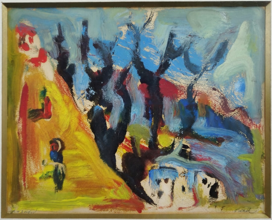 Isaac Frenkel Frenel - 'Safed', Gouache on Paper: Isaac Frenkel Frenel - 'Safed', Gouache on Paper, signed and bearing the title Dimensions: 20X24 cm Frame dimensions: 36X41 cm Notice: We are located in Israel and provide full packing and shipping se