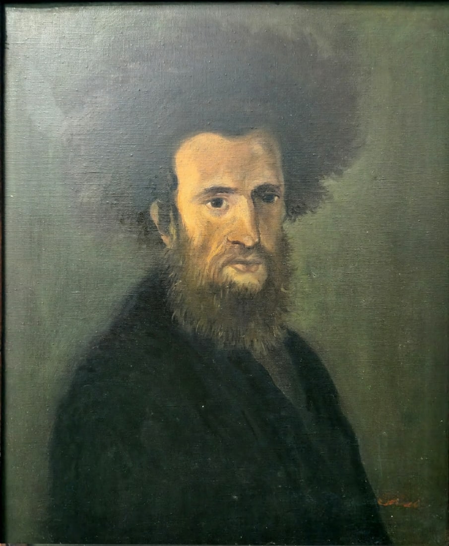 Portrait of a Jewish Hasid - Antique Painting, Oil on Canvas, Signed: Gotlieb (1 of 5)
