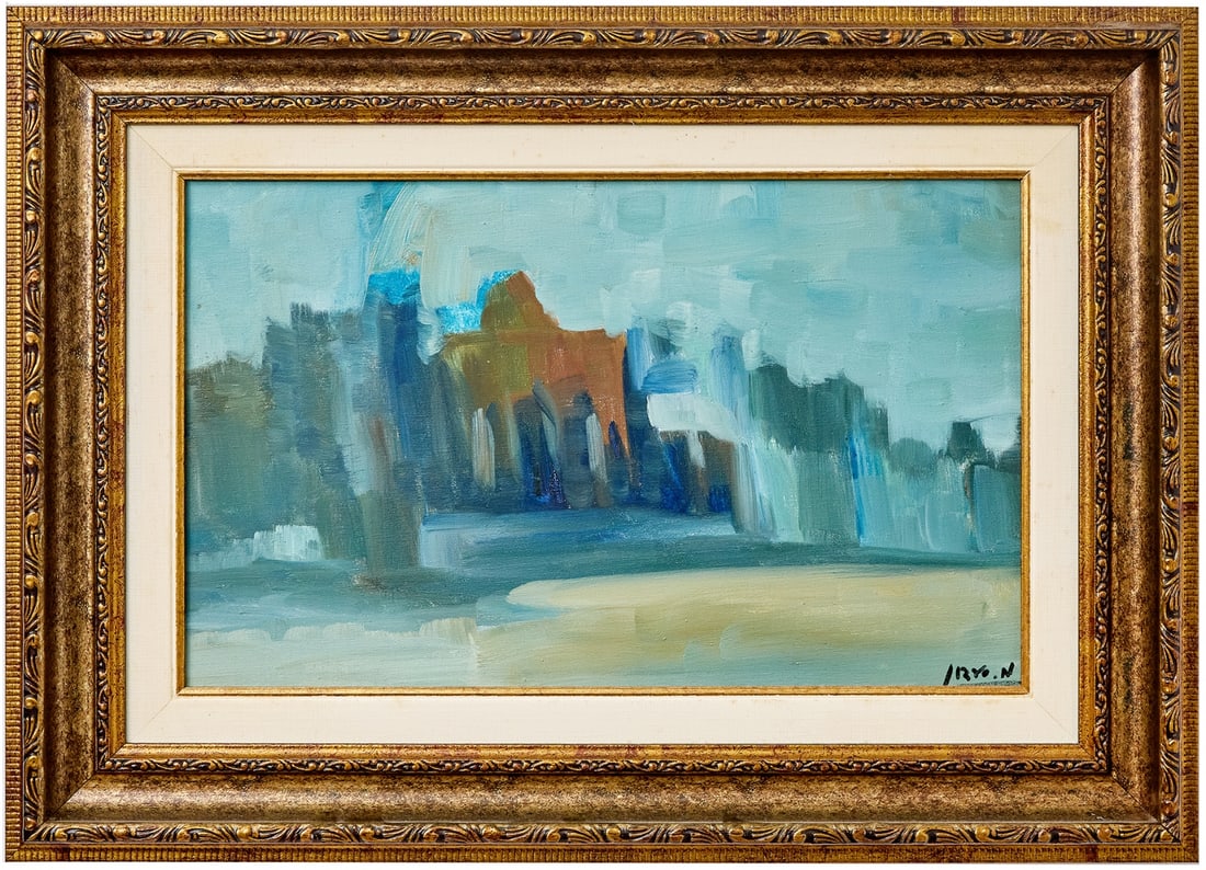 Emil Saadon – 'Blue Landscape' – Oil on Canvas, Signed (1 of 4)