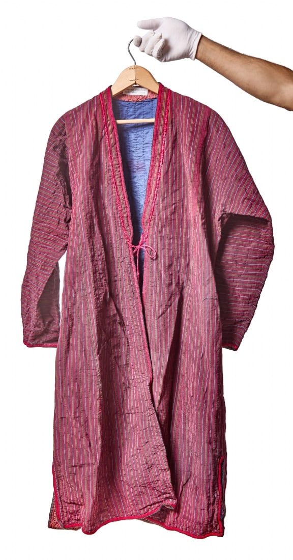Dress/Robe Made of Black Fabric with Colorful Embroidered Decorations (1 of 3)