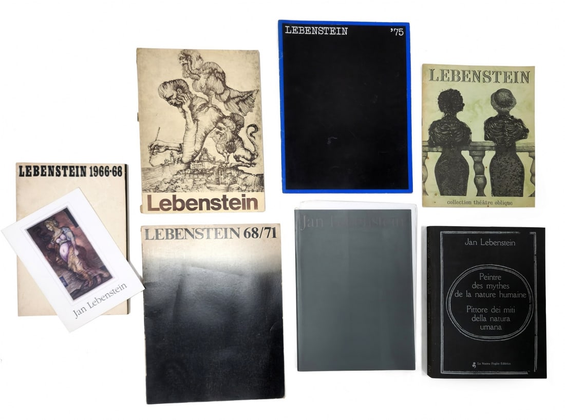 Jan Lebenstein - Collection of Catalogs and Exhibition Books from the 1960s-1990s: Jan Lebenstein - Collection of Catalogs and Exhibition Books from the 1960s-1990s, includes: Jan Lebenstein – Painter of the Myths of Human Nature, catalog/exhibition book Jan Lebenstein – Lebenst