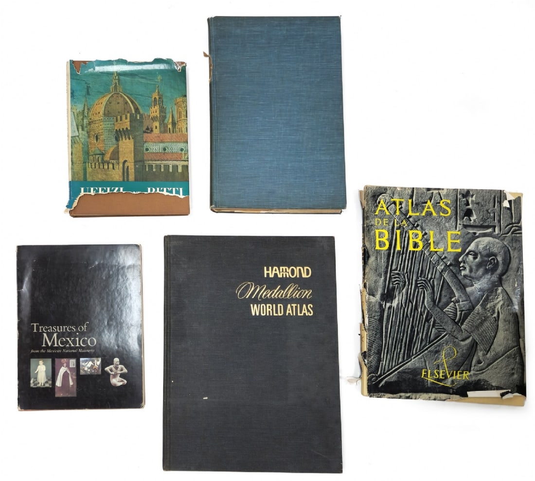Five Diverse Books on Art, Cultures, and the World: Five Diverse Books on Art, Cultures, and the World, culture and Geography: A book on the Uffizi and Pitti Galleries in Italy Books on Mexican art and treasures Biblical Atlas Hammond World Atlas An in