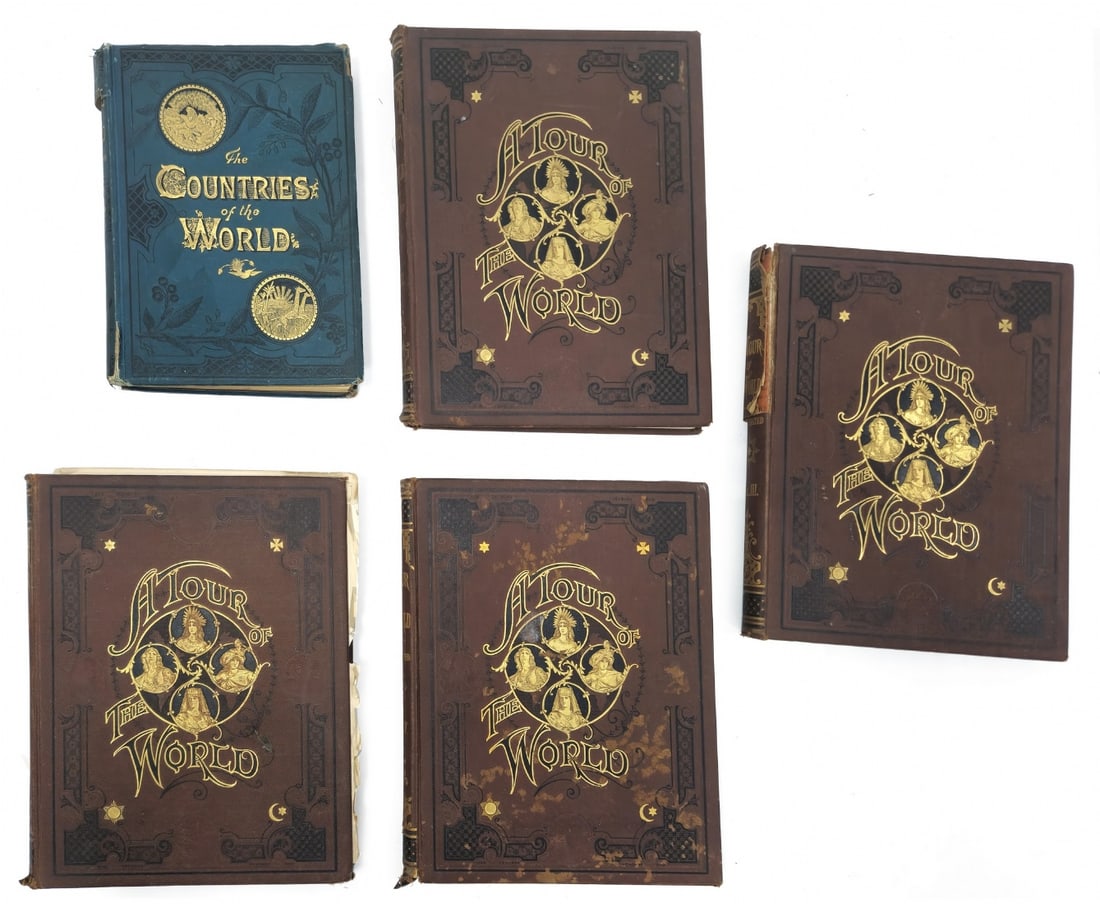 Five Antique Books on Travels, Geography, and World Cultures (1 of 5)