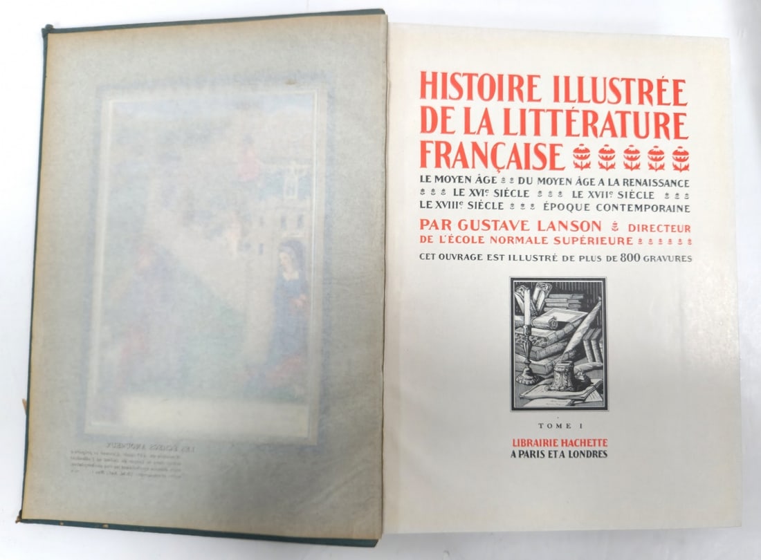 Two Volumes – Histoire Illustree de la Litterature Francaise, Illustrated French Literature (1 of 6)