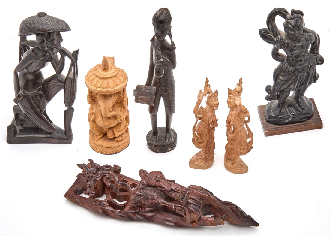 Seven Different Eastern Sculptures, Various Figures and Deities, Various Materials: Seven Different Eastern Sculptures, Various Figures and Deities, Various Materials, dimensions: 12-25 cm Some have flaws Notice: We are located in Israel and provide full packing and shipping service.