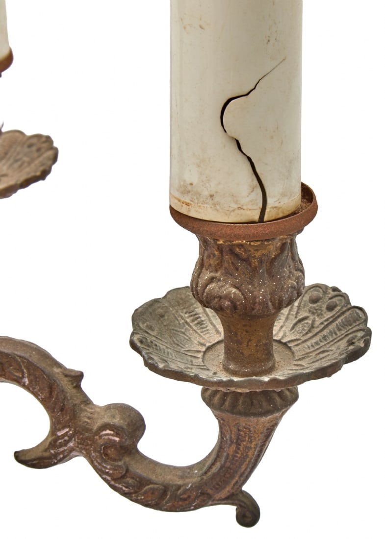 Table Lamp Made from Metal Candlestick with Square Marble Base - 8
