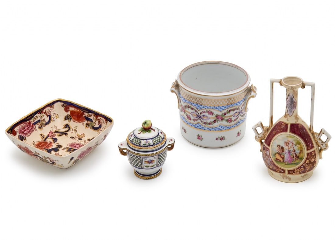 Four Different Porcelain and China Items, Decorated and Signed: Four Different Porcelain and China Items, Decorated and Signed, height respectively: 8-16 cm Notice: We are located in Israel and provide full packing and shipping service. You can ask us for a