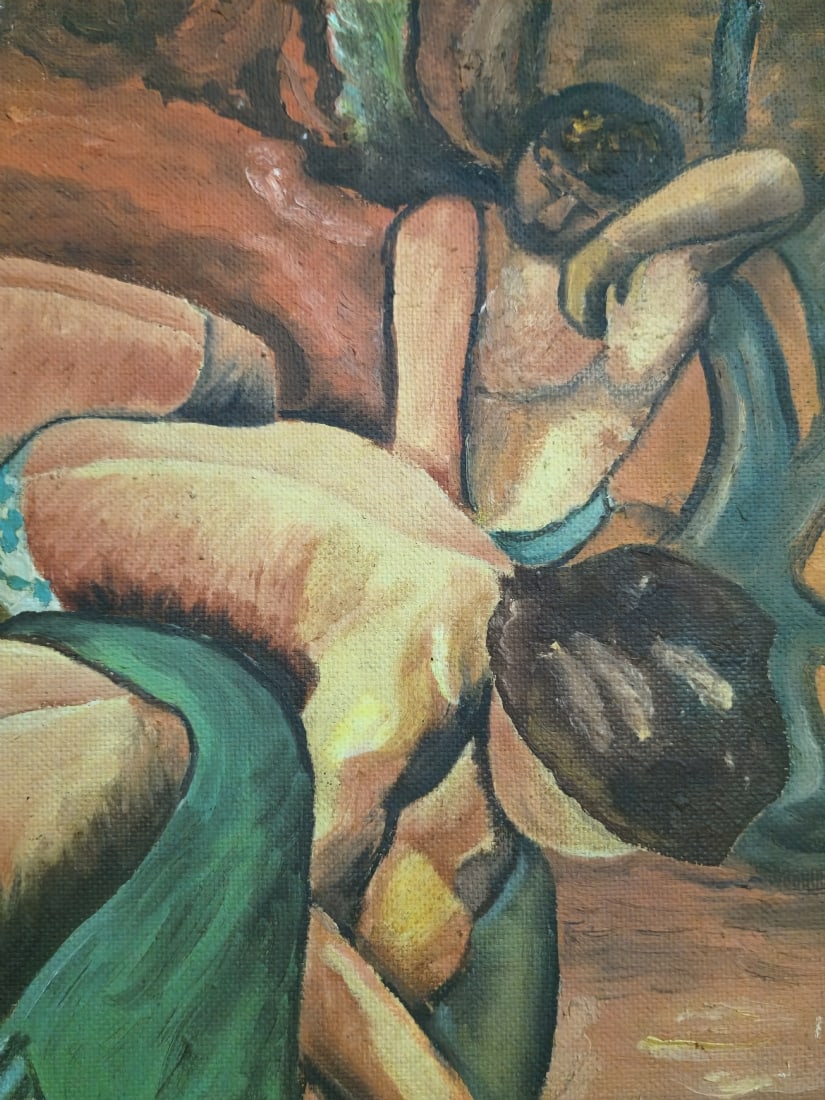 Workers, Oil on Masonite, Unsigned - 3
