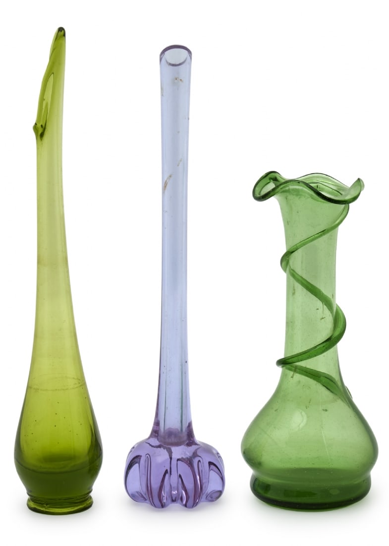 Three Colored Glass Vases - 2