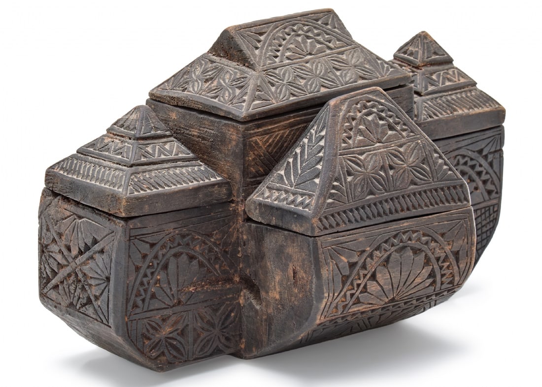 Hand-Carved Wooden Box Known as 'Tongal' from Sumba Islands, Indonesia (1 of 5)
