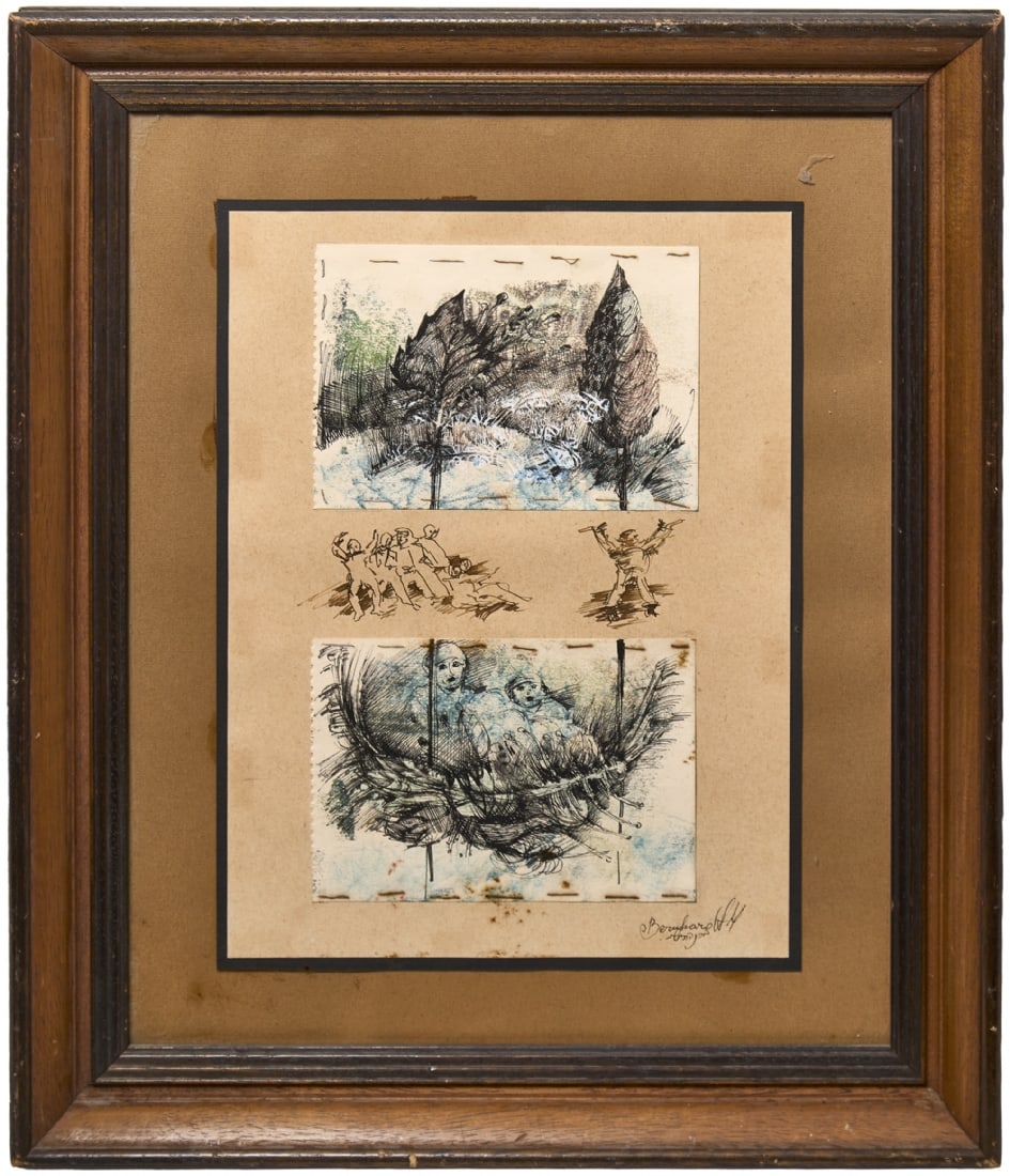 Miriam Bernhardt - Drawing and Watercolor on Paper, Signed: Miriam Bernhardt - Drawing and Watercolor on Paper, Signed, dimensions: 35X24 cm Frame dimensions: 52X42 cm Notice: We are located in Israel and provide full packing and shipping service. You can ask 