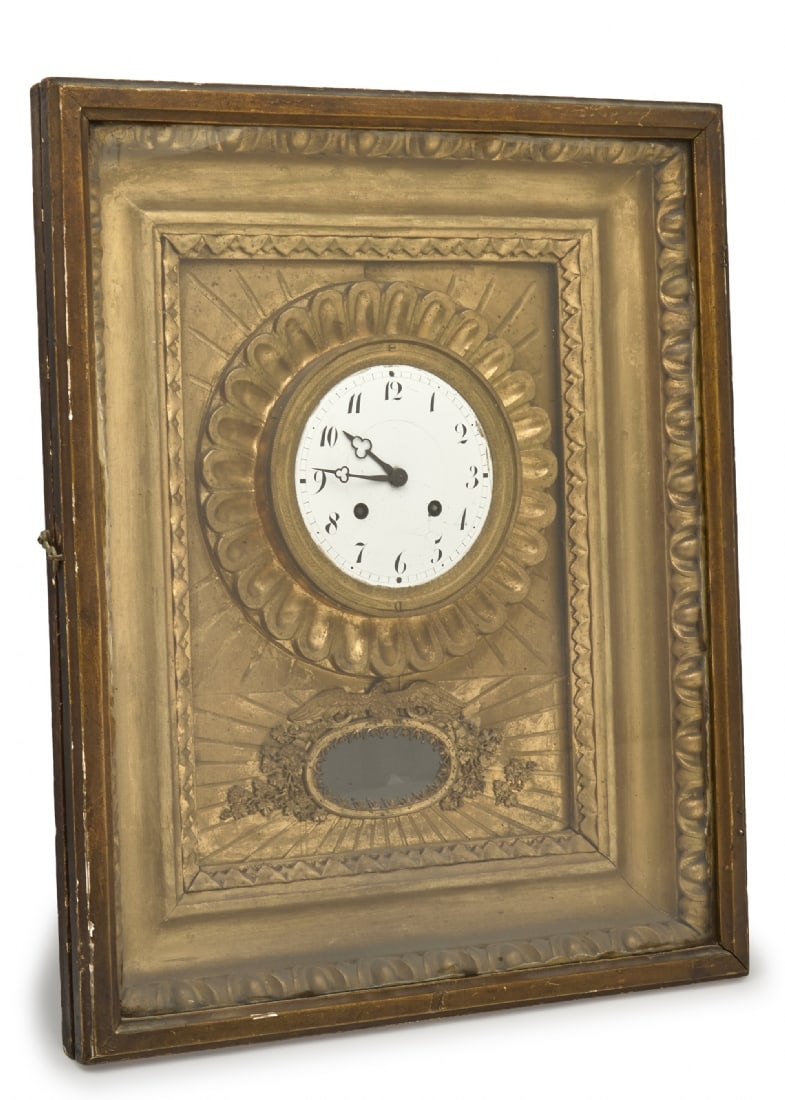 Framed antique Biedermeier clock case, probably Austrian - 2