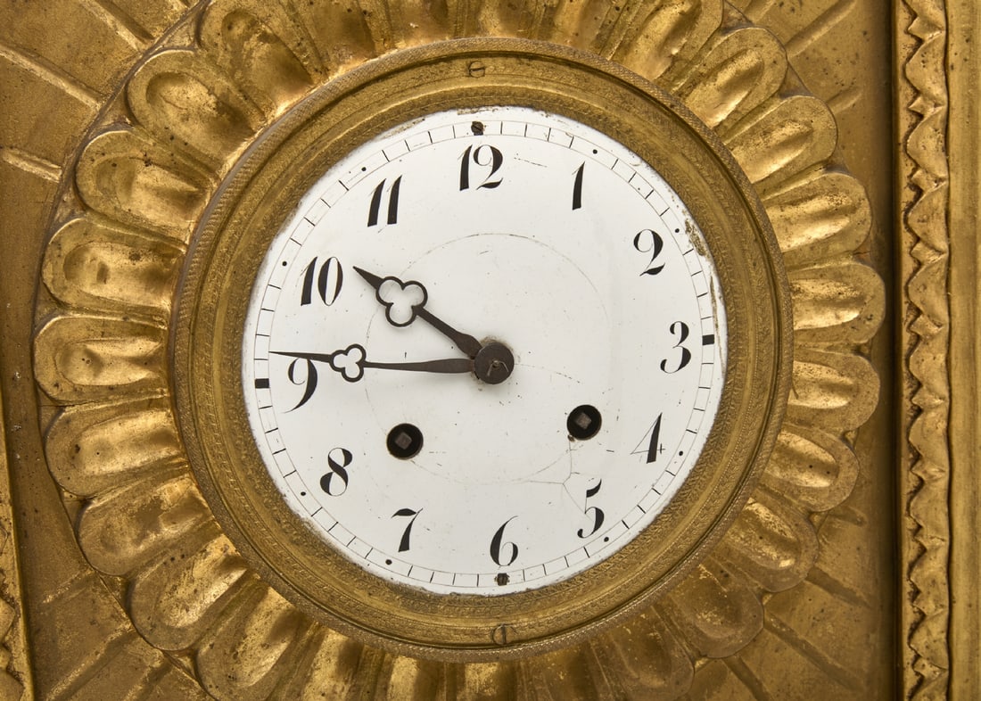 Framed antique Biedermeier clock case, probably Austrian - 4