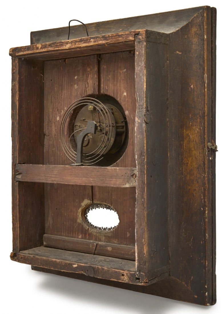 Framed antique Biedermeier clock case, probably Austrian - 6