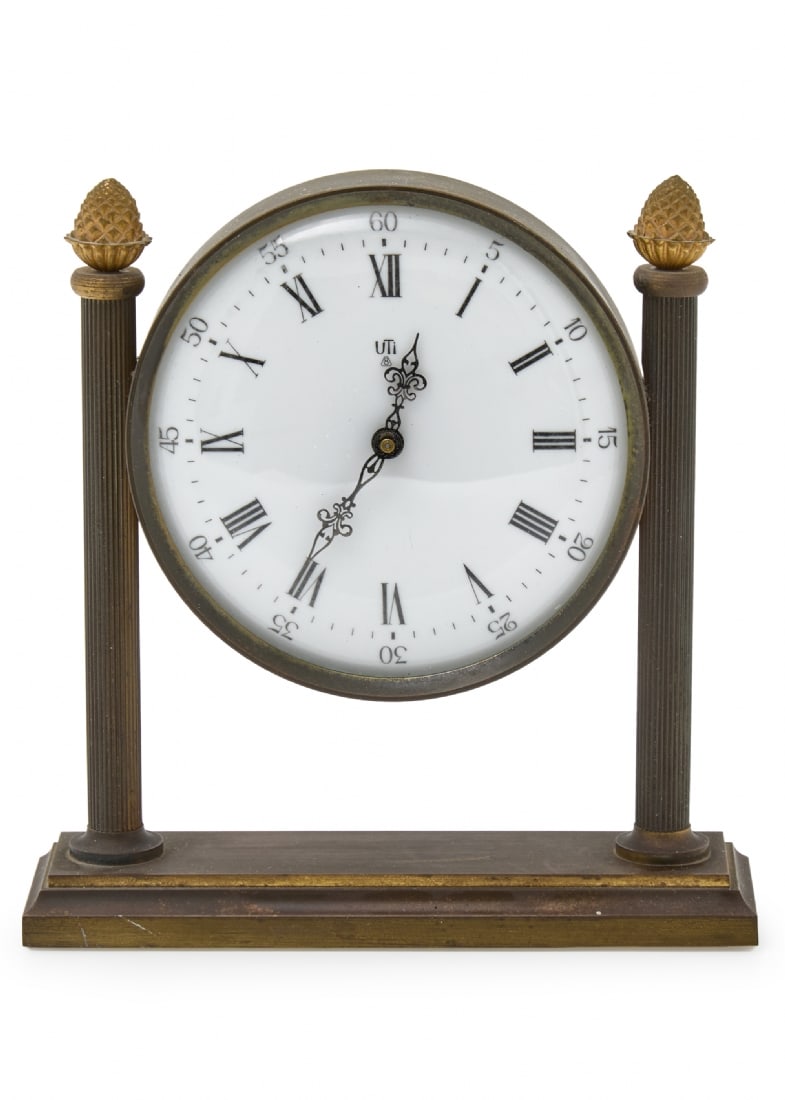 Neoclassical-style bronze table clock - 2