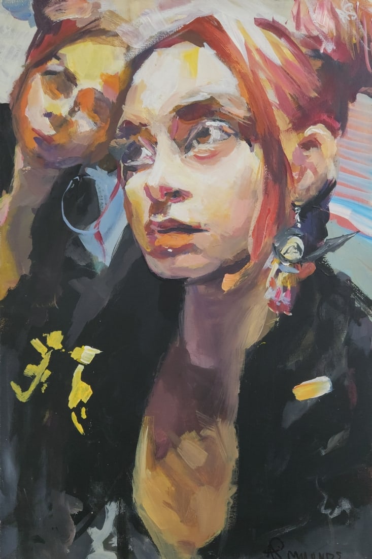 Adam Simmonds - 'Native Impression', Acrylic on Canvas: Adam Simmonds - 'Native Impression', Acrylic on Canvas, unframed, signed and dated 2022 with details of the artwork on the back Dimensions: 60X40.5 cm Notice: We are located in Israel and provide full