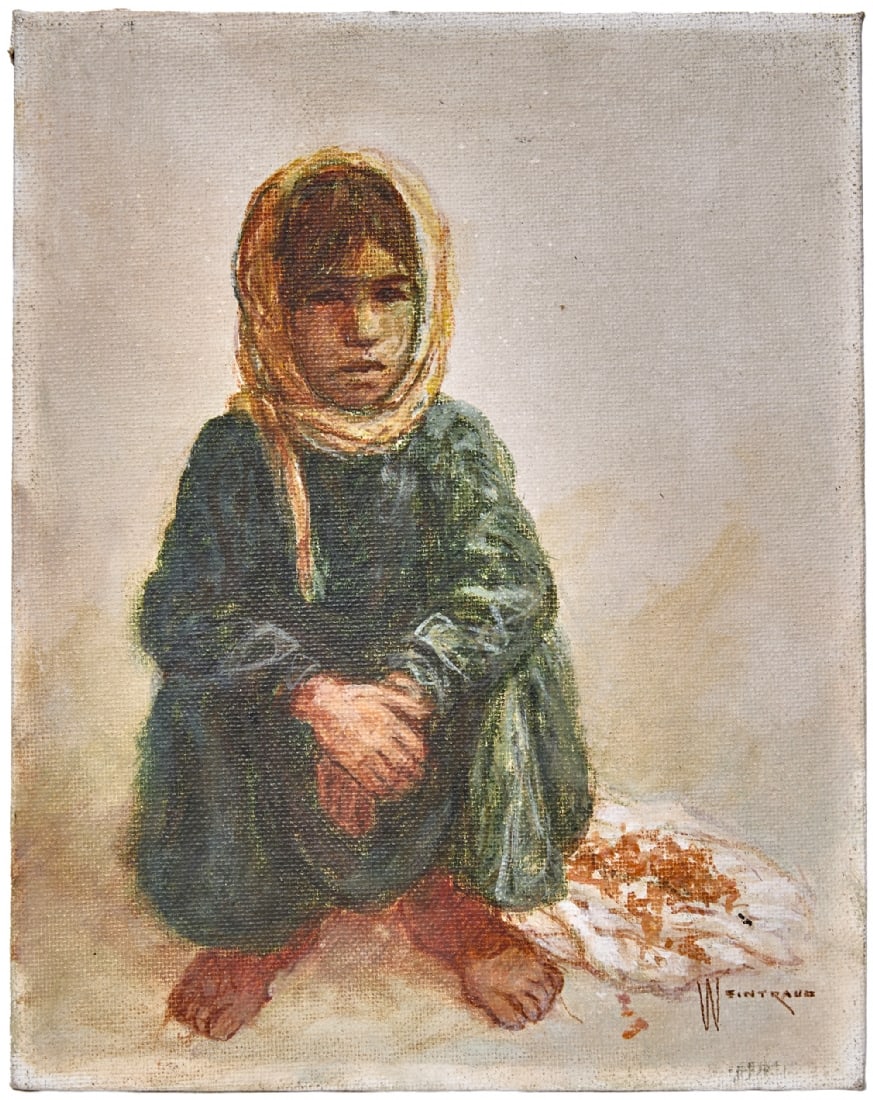 William Weintraub (1991-1926), Seated Girl, Oil on Canvas Laid on Cardboard, Signed: William Weintraub (1991-1926), Seated Girl, Oil on Canvas Laid on Cardboard, Signed, dimensions: 23x18 cm Unframed Notice: We are located in Israel and provide full packing and shipping service. You c