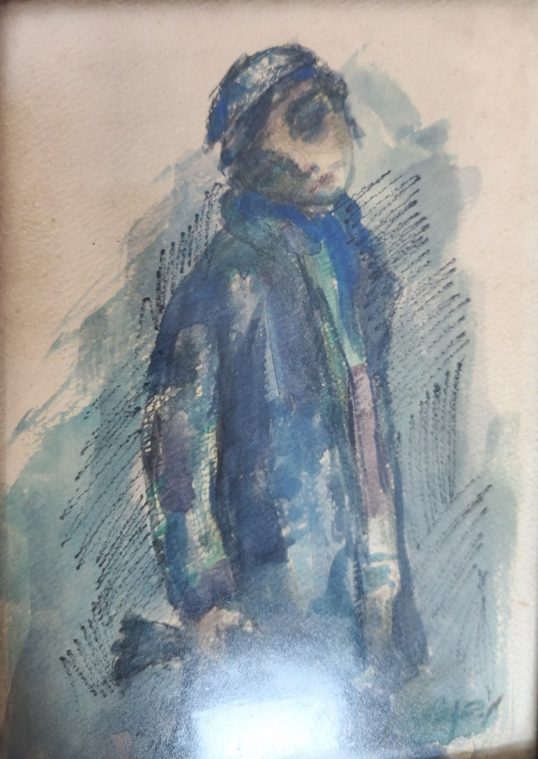 Moshe Bernstein - 'Jewish Boy, ' Watercolor on Paper, Signed: Moshe Bernstein - 'Jewish Boy, ' Watercolor on Paper, Signed, dimensions: 24X17 cm Frame dimensions: 30X24 cm Notice: We are located in Israel and provide full packing and shipping service. You can as