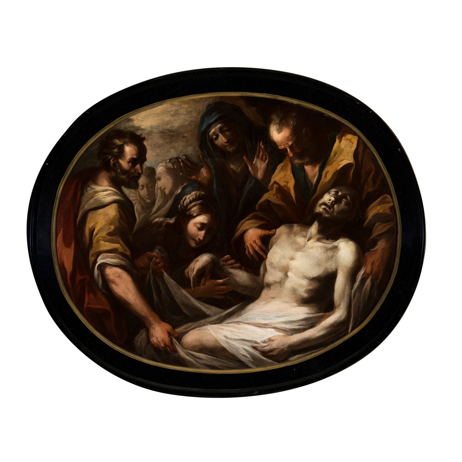 Filippo Abbiati (Milano 1640 - 1715): Filippo Abbiati (Milano 1640 - 1715) Compianto del Cristo deposto Olio su tela 118 x 147 cm Abbiati (Milano 1640-1715) è più noto come il primo maestro di Magnasco. A sua volta, fu allievo a