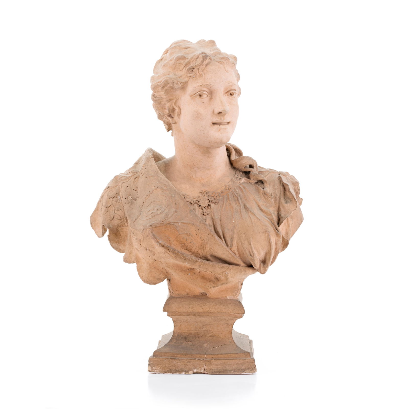 Victror Szczeblewski (Scuola polacca della fine del XIX secolo): Victror Szczeblewski (Scuola polacca della fine del XIX secolo) Busto di giovane donna Terracotta 66 x 43 x 25 cm Firmato al retro. Victor Szczeblewski (Polish school of the late 19th century) A bust