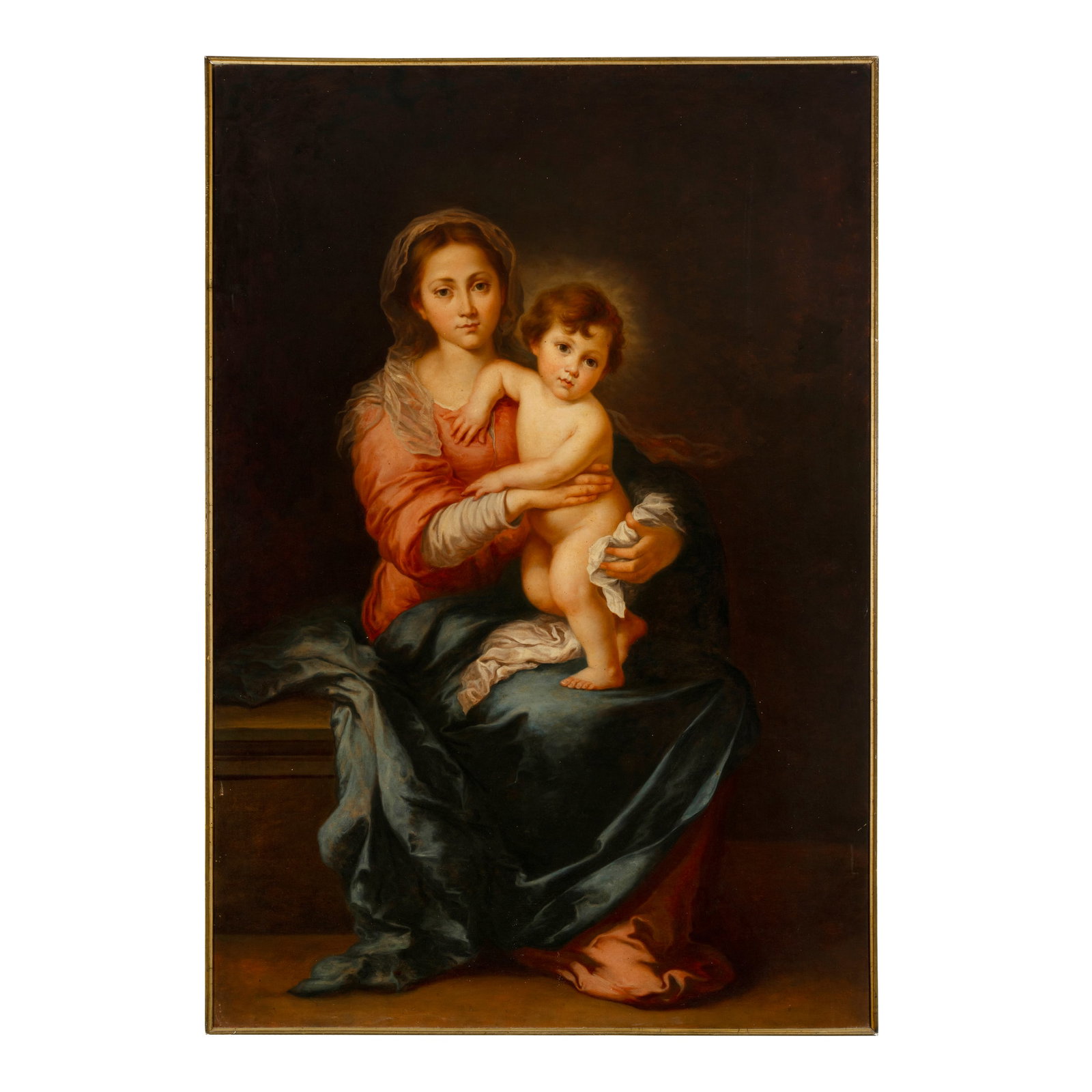 Bartolomé Esteban Murillo (Siviglia 1618 - Cadice 1682) copia del XIX secolo: Bartolomé Esteban Murillo (Siviglia 1618 - Cadice 1682) copia del XIX secolo Madonna col Bambino Olio su tela 156 x 105 cm Bartolomé Esteban Murillo (Seville 1618 - Cadiz 1682) 19th century copy Mad
