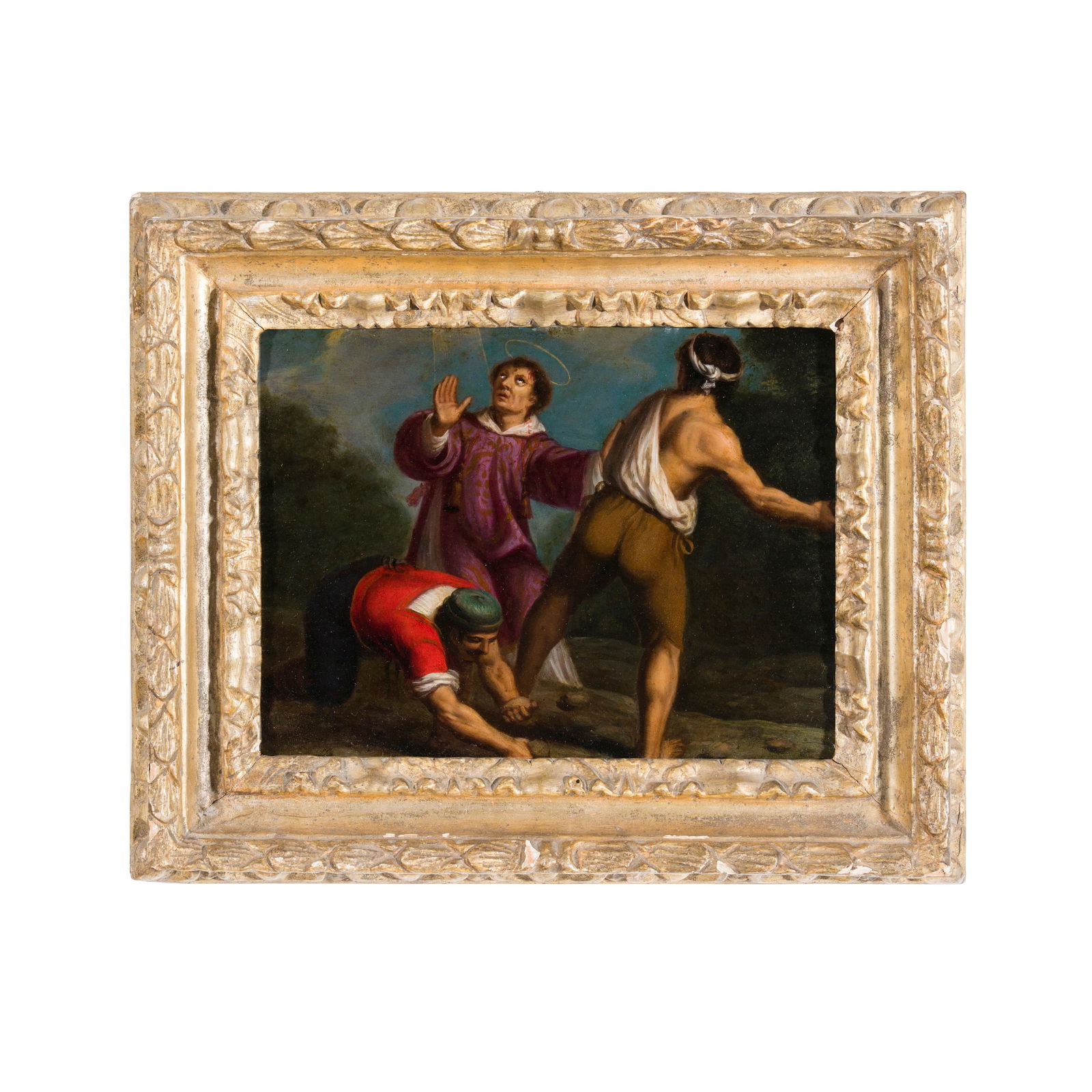 Marcello Venusti (Mazzo di Valtellina - Roma 1579) bottega di: Marcello Venusti (Mazzo di Valtellina - Roma 1579) bottega di Martirio di Santo Stefano Olio su rame 17 x 22 cm L'opera riprende la parte centrale di un disegno di Venusti da cui Cornelis Cort ricavò