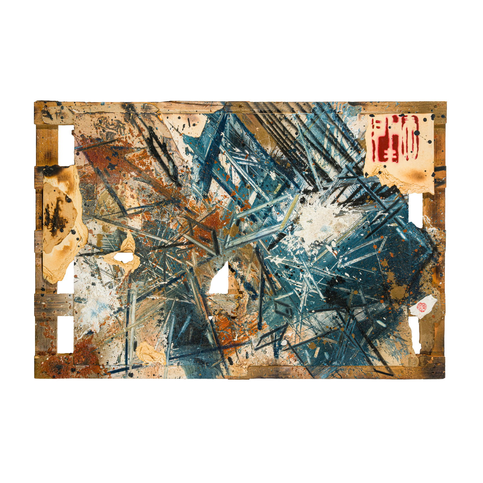 (Marco Grassi) Pho (Milano 1976): (Marco Grassi) Pho (Milano 1976) P - S / D 8, 2007 Tecnica mista su legno 80 x 120 cm Titolato, datato e firmato sul retro. Autentica dell'artista sul retro. (Marco Grassi) Pho (Milan, 1976) P - S / D