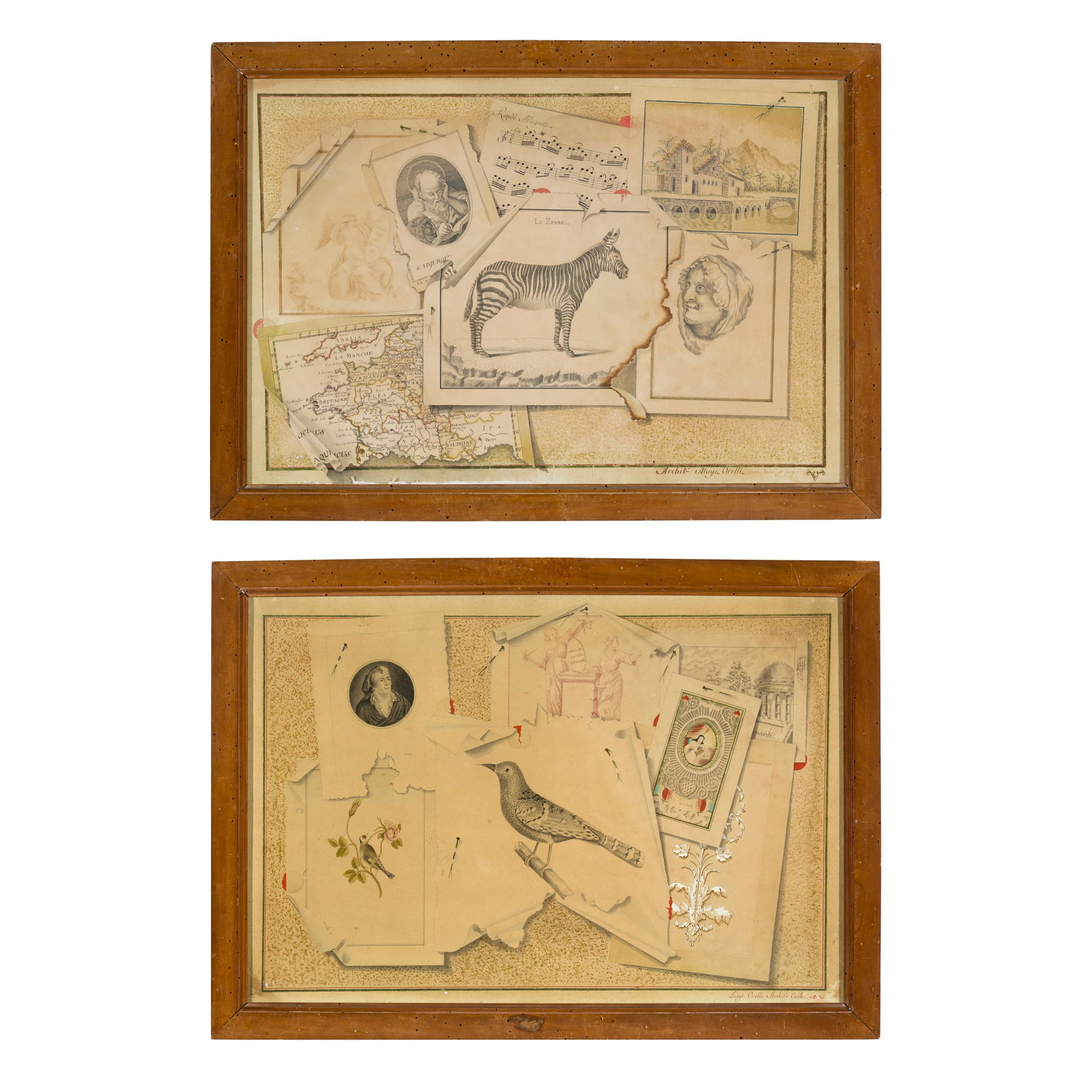 Aloys Orelli (Novara (?) 1768 - ? - 1845) San Girolamo, spartito, zebra e altre figure - Marat, (1 of 9)