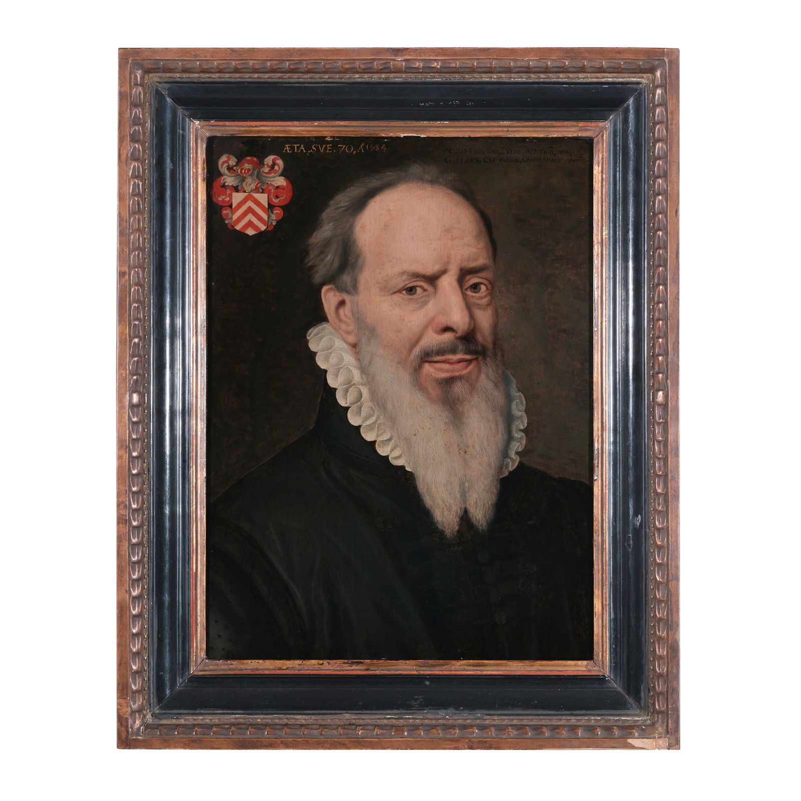 Scuola fiamminga del XVI secolo Ritratto di Augustin Van Lyere, 1564 Olio su tavola 49,5 x 36 cm (1 of 4)