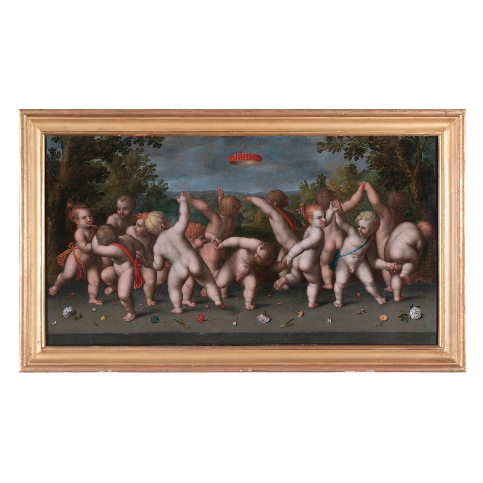 Scuola fiamminga del XVII secolo Bimbi che danzano in cerchio Olio su tela 49 x 92 cm Il soggetto (1 of 3)