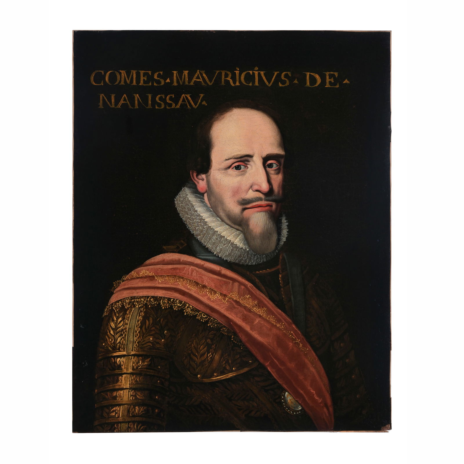 Scuola fiamminga del XVII secolo Ritratto di Maurizio conte di Nassau Olio su tela 72 x 56 cm: Scuola fiamminga del XVII secolo Ritratto di Maurizio conte di Nassau Olio su tela 72 x 56 cm Flemish school of the 17th century Portrait of Maurice, Count of Nassau Oil on canvas 72 x 56 cm