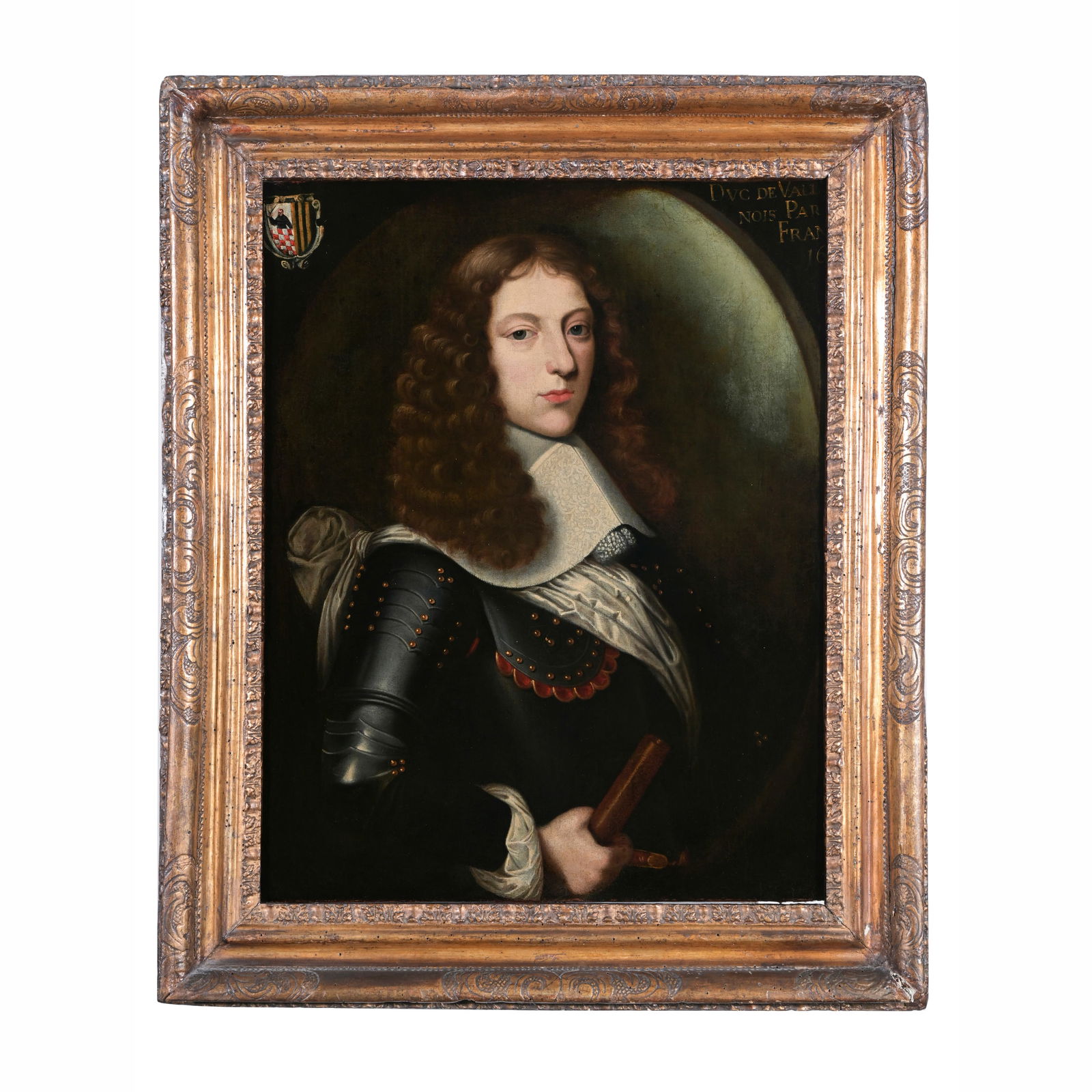 Scuola francese del XVII secolo Ritratto di un giovane duca in armatura Olio su tela 67,5 x 53,5 cm (1 of 3)