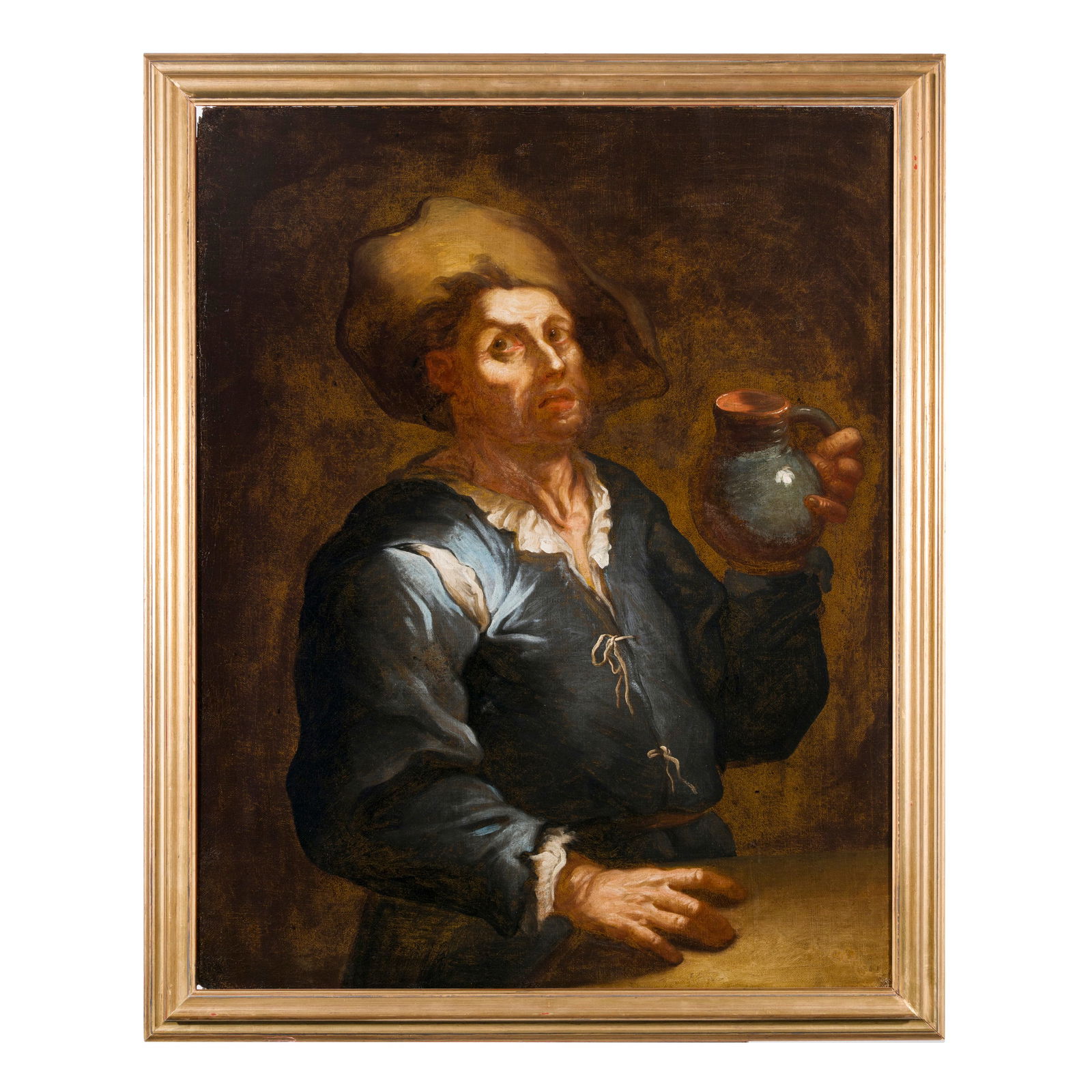 Scuola lombarda del XVIII secolo Bevitore Olio su tela 89 x 72 cm Lombard school of the 18th: Scuola lombarda del XVIII secolo Bevitore Olio su tela 89 x 72 cm Lombard school of the 18th century The Drinker Oil on canvas 89 x 72 cm