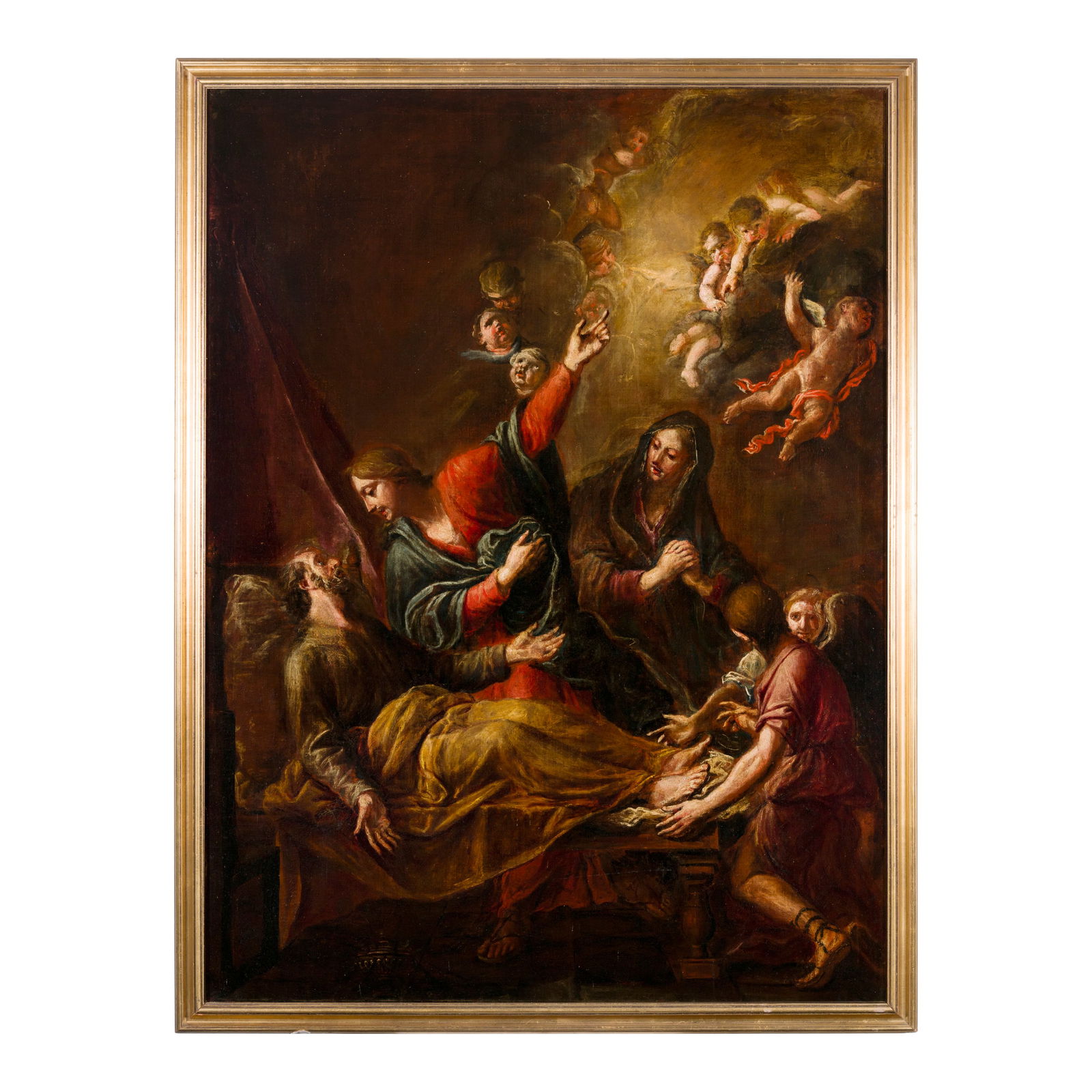 Maestro austriaco o tedesco del XVIII secolo Transito di San Giuseppe Olio su tela 128 x 96 cm (1 of 4)