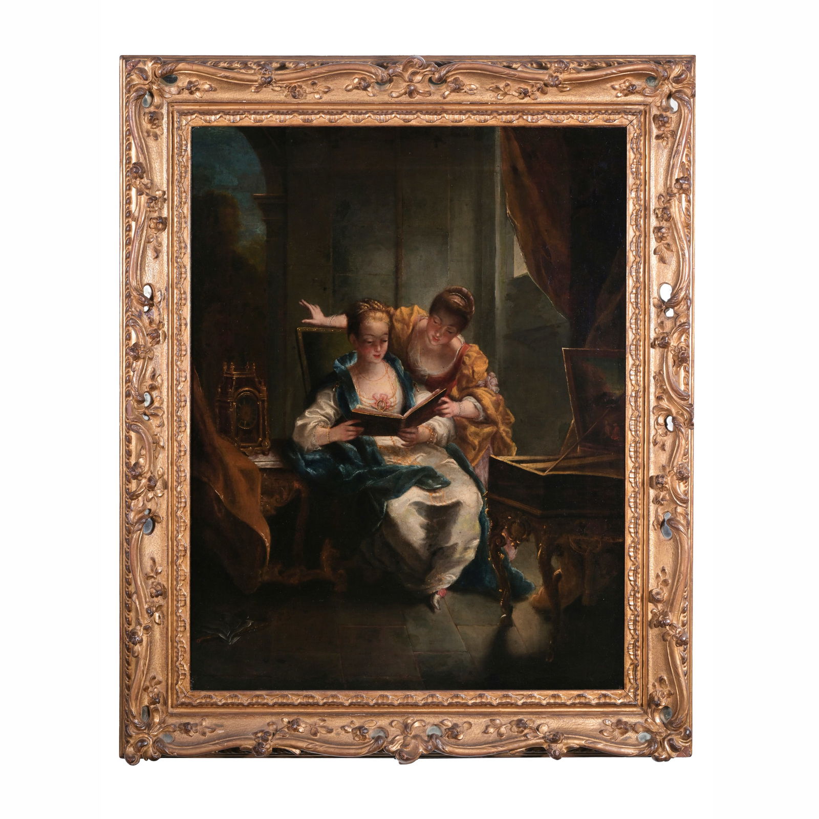 Jean Raoux (Montpellier 1677 - Parigi 1734) seguace di Lettrici Olio su tela 85 x 65 cm Jean (1 of 3)