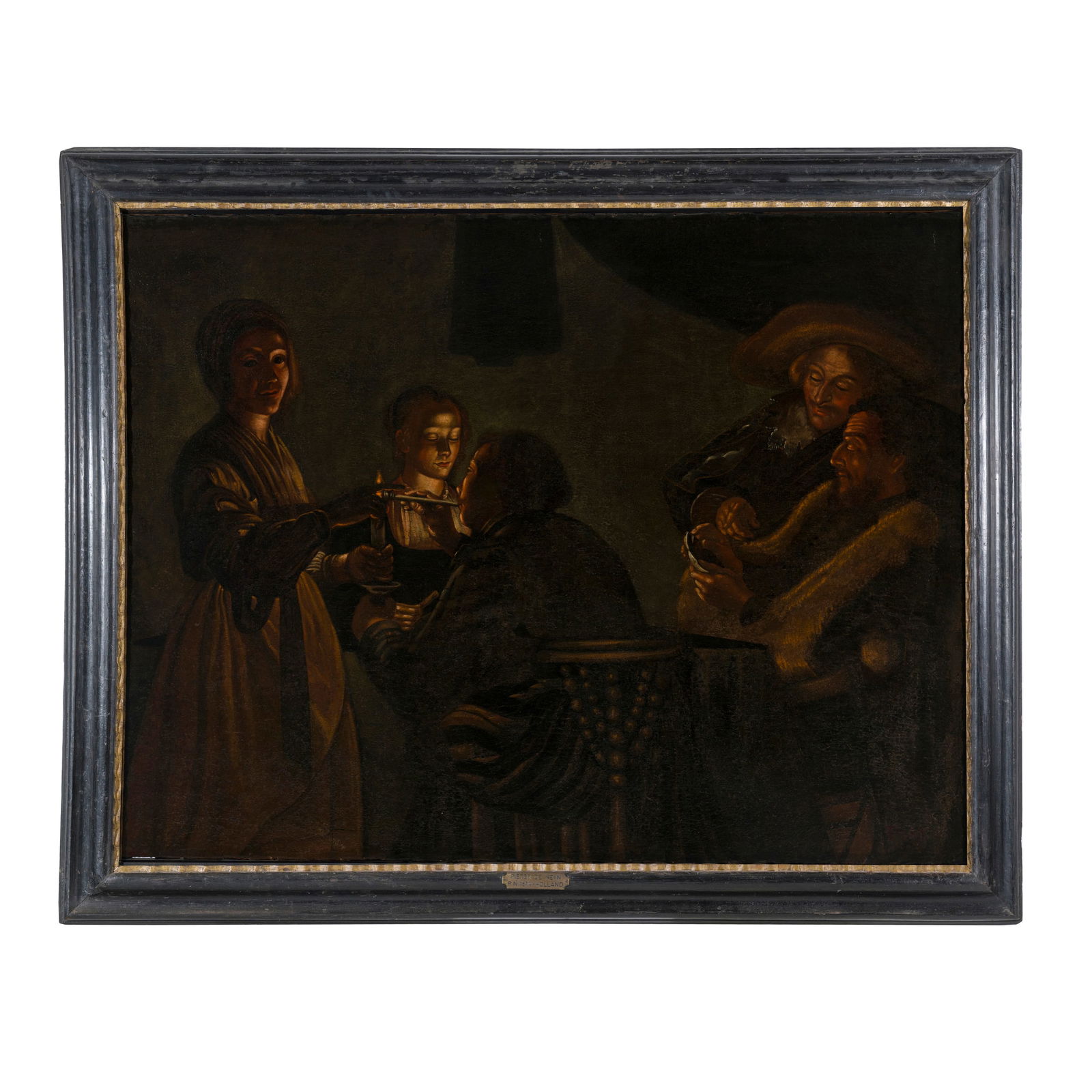 Scuola caravaggista del XVII secolo Scena d'interno Olio su tela 118 x 161 cm Caravaggio school (1 of 3)