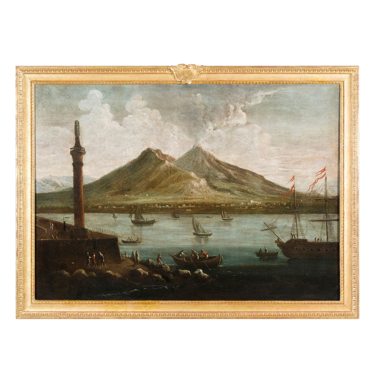 Angelo Maria Costa (Palermo ca. 1670 - 1721) attribuito Veduta del Vesuvio e del Golfo di Napoli (1 of 3)
