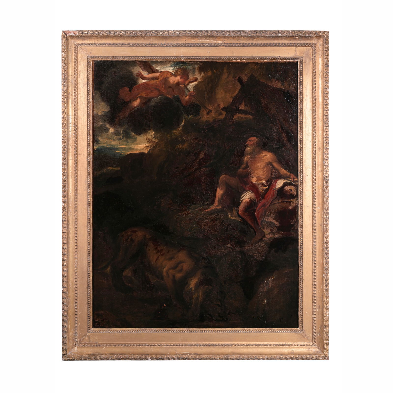 Scuola genovese del XVII secolo San Girolamo Olio su tela 95 x 74 cm Genoese school of the 17th (1 of 3)