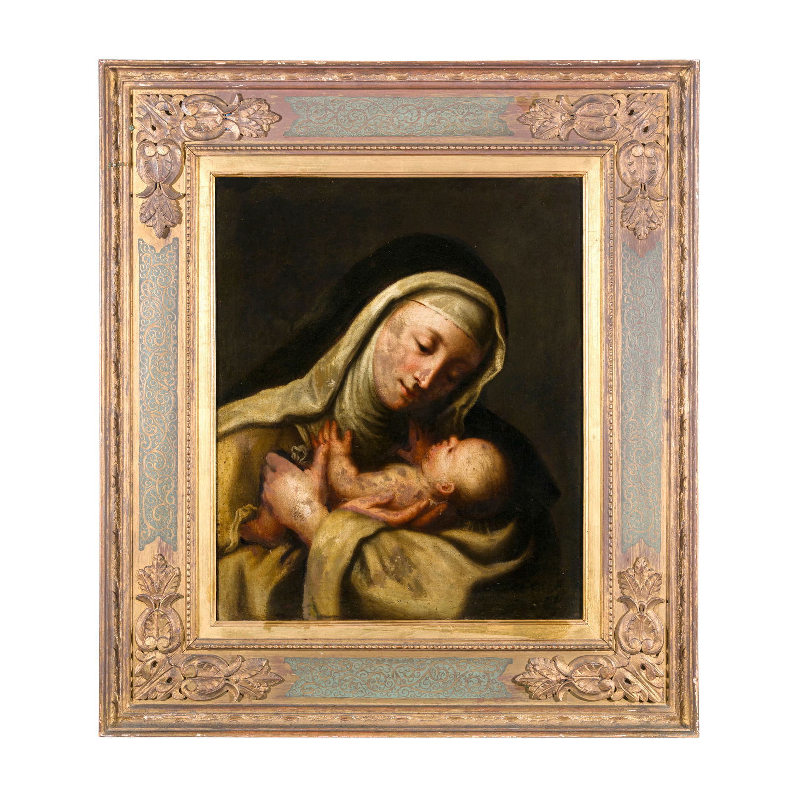 Scuola veneta del XVIII secolo Santa Caterina da Siena in contemplazione del Bambino Olio su tela 60 (1 of 3)