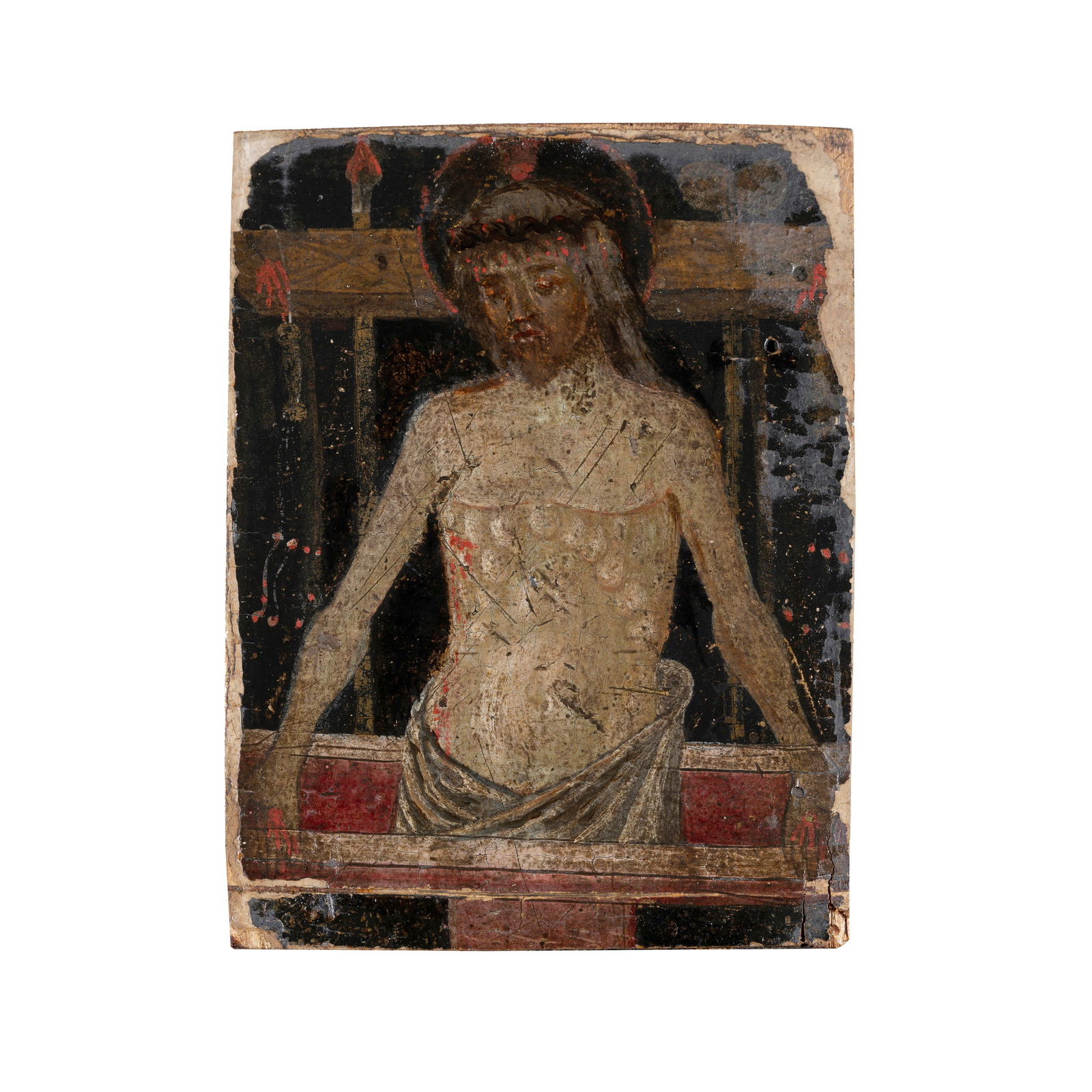 Matteo da Gualdo (Gualdo Tadino 1435 circa - 1507) Cristo nel sepolcro Olio su tavola 13,5 x 10 cm (1 of 2)