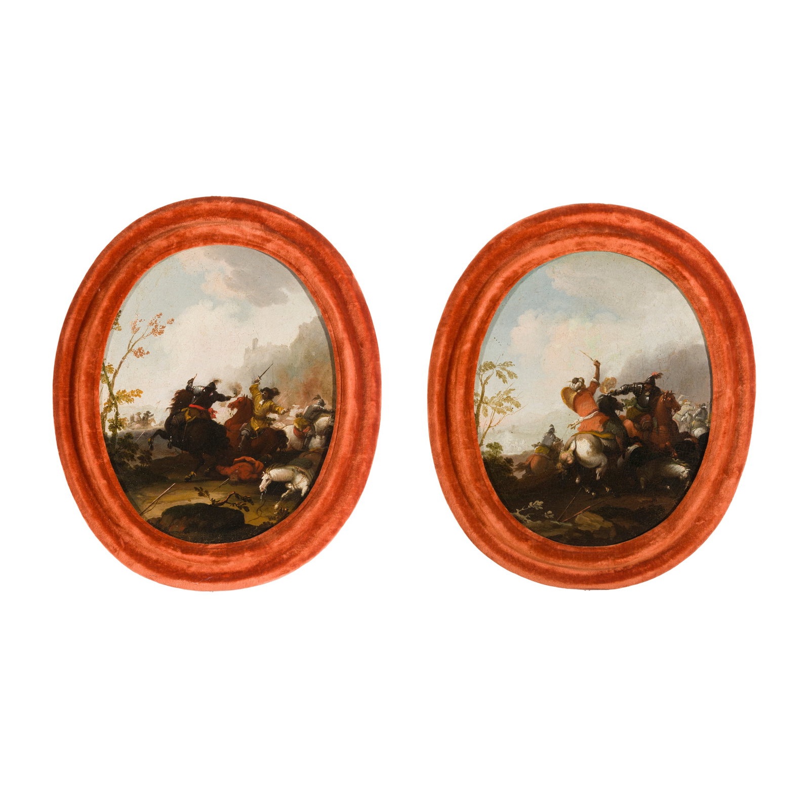 Marzio Masturzio (attivo a Napoli e Roma verso la metà del XVII secolo) Coppia di battaglie tra (1 of 2)