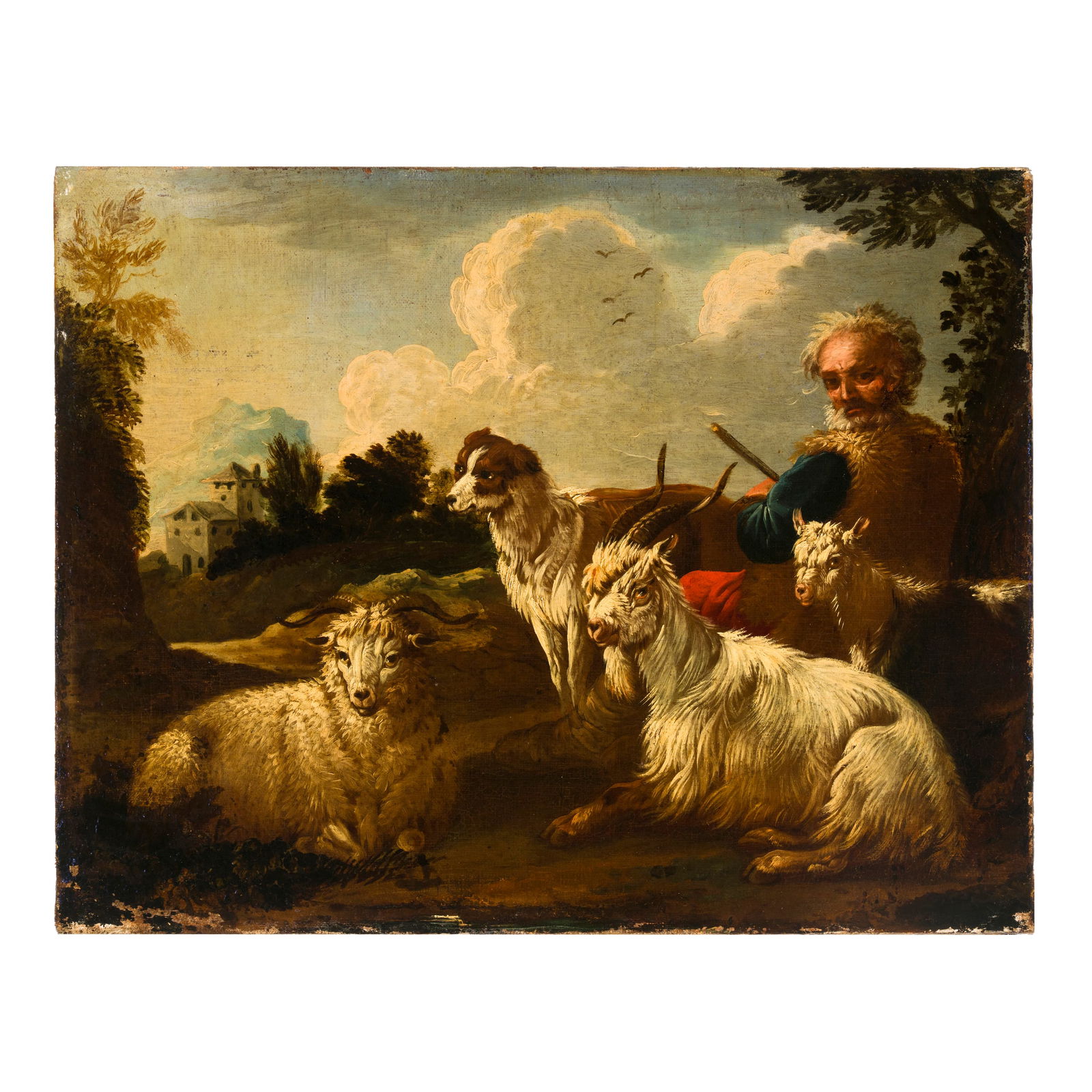 Jacob Roos detto Rosa da Napoli (Roma 1682 - Napoli 1730) Pastore con armenti Olio su tela 48 x 62 (1 of 3)