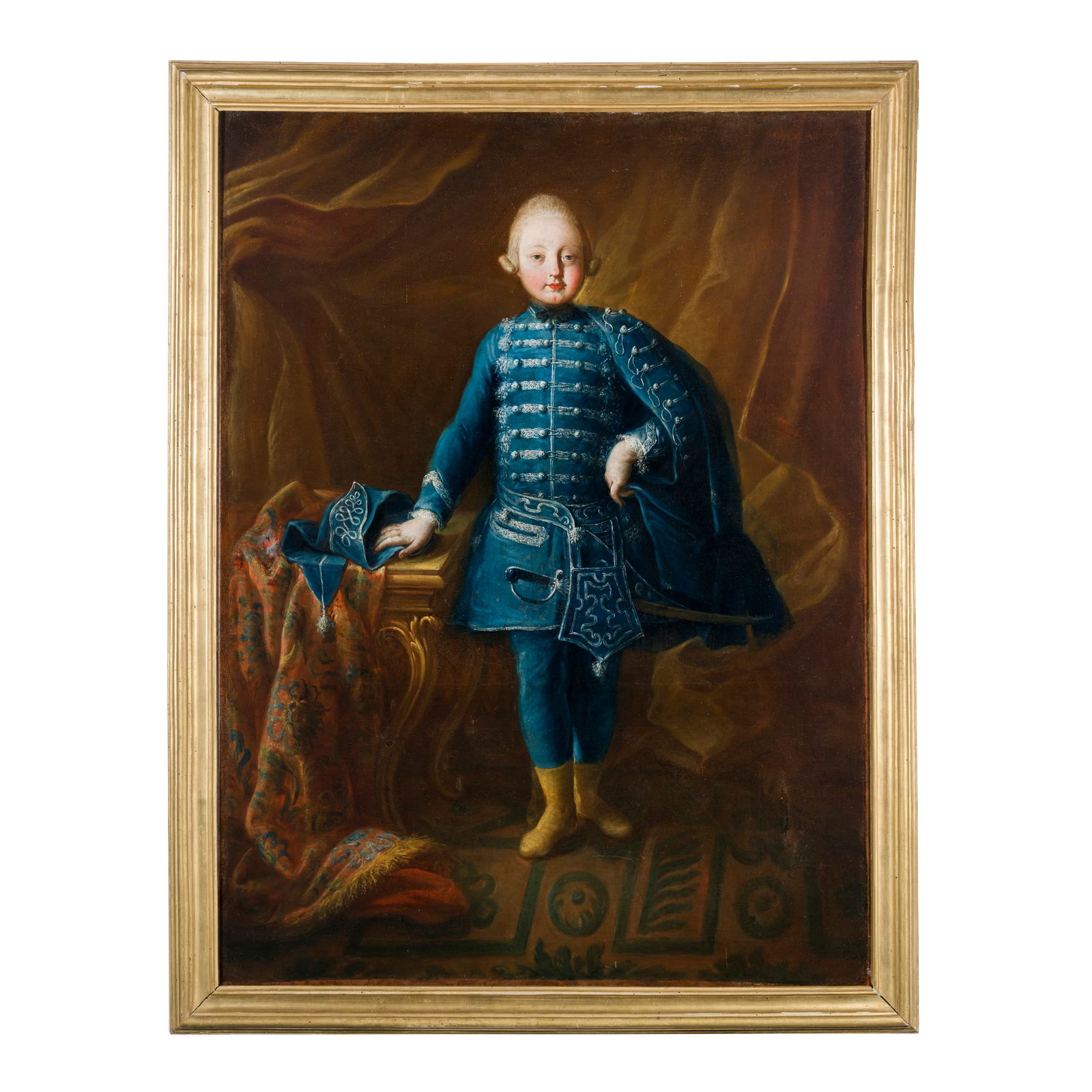Scuola di area tedesca del XVIII secolo Ritratto di giovane principe in abito azzurro Olio su tela (1 of 3)