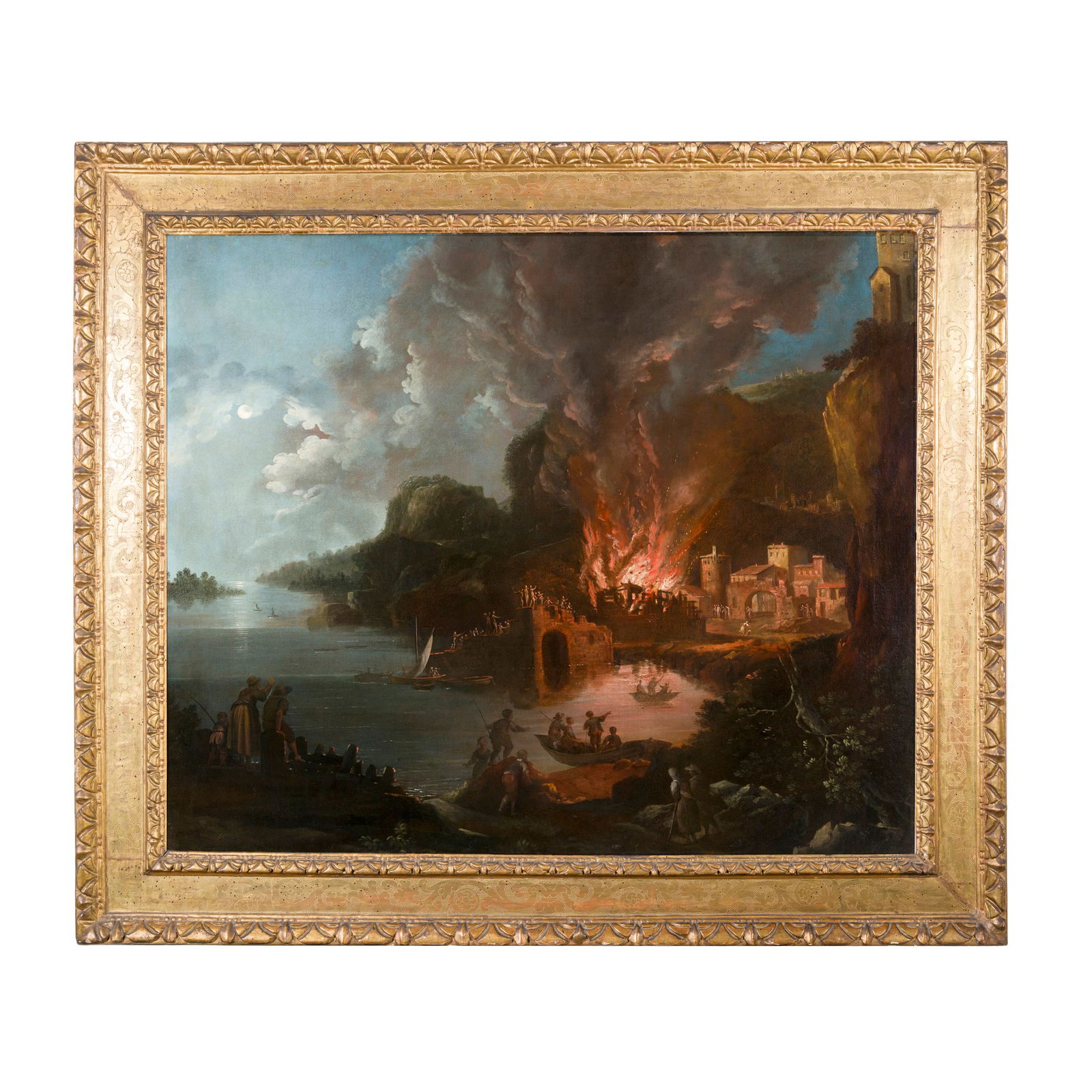 Francesco Fidanza (Roma/Città di Castello 1747 - Milano 1819) attribuito Paesaggio con incendio (1 of 3)