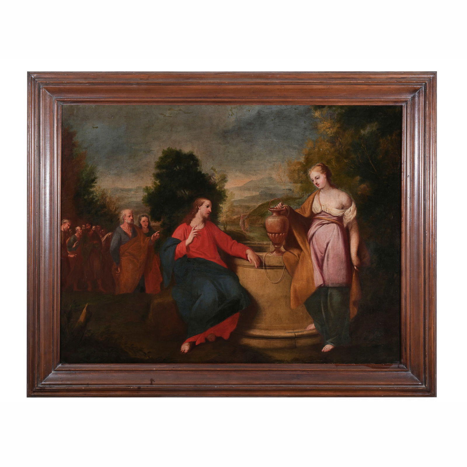 Gregorio Lazzarini (1656 - 1730) Samaritana al pozzo Olio su tela 82,5 x 108 cm Nato a Venezia a (1 of 3)