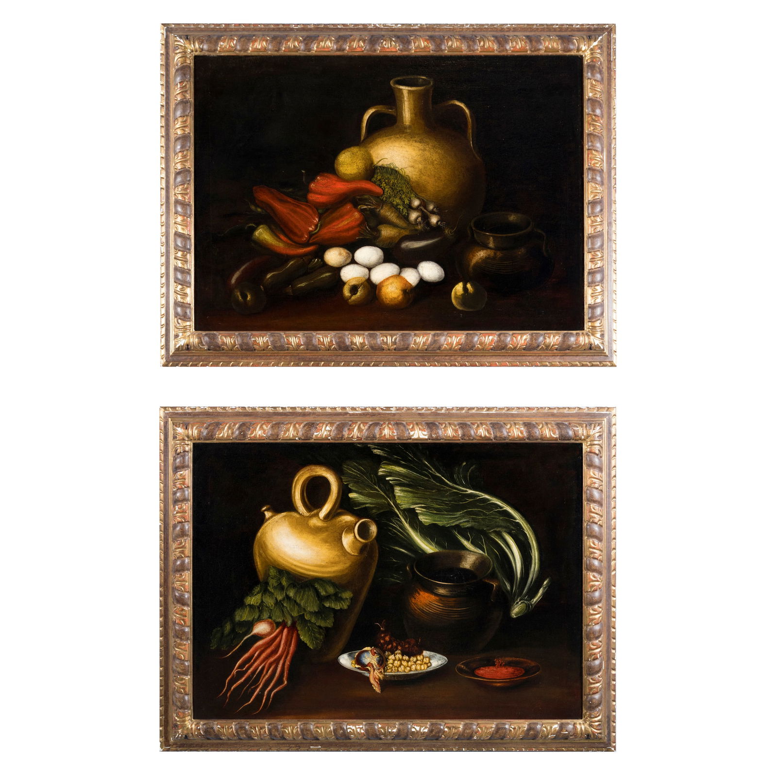 Scuola lombarda del XVIII/XIX secolo Coppia di nature morte Olio su tela 61 x 86 cm Lombard (1 of 3)