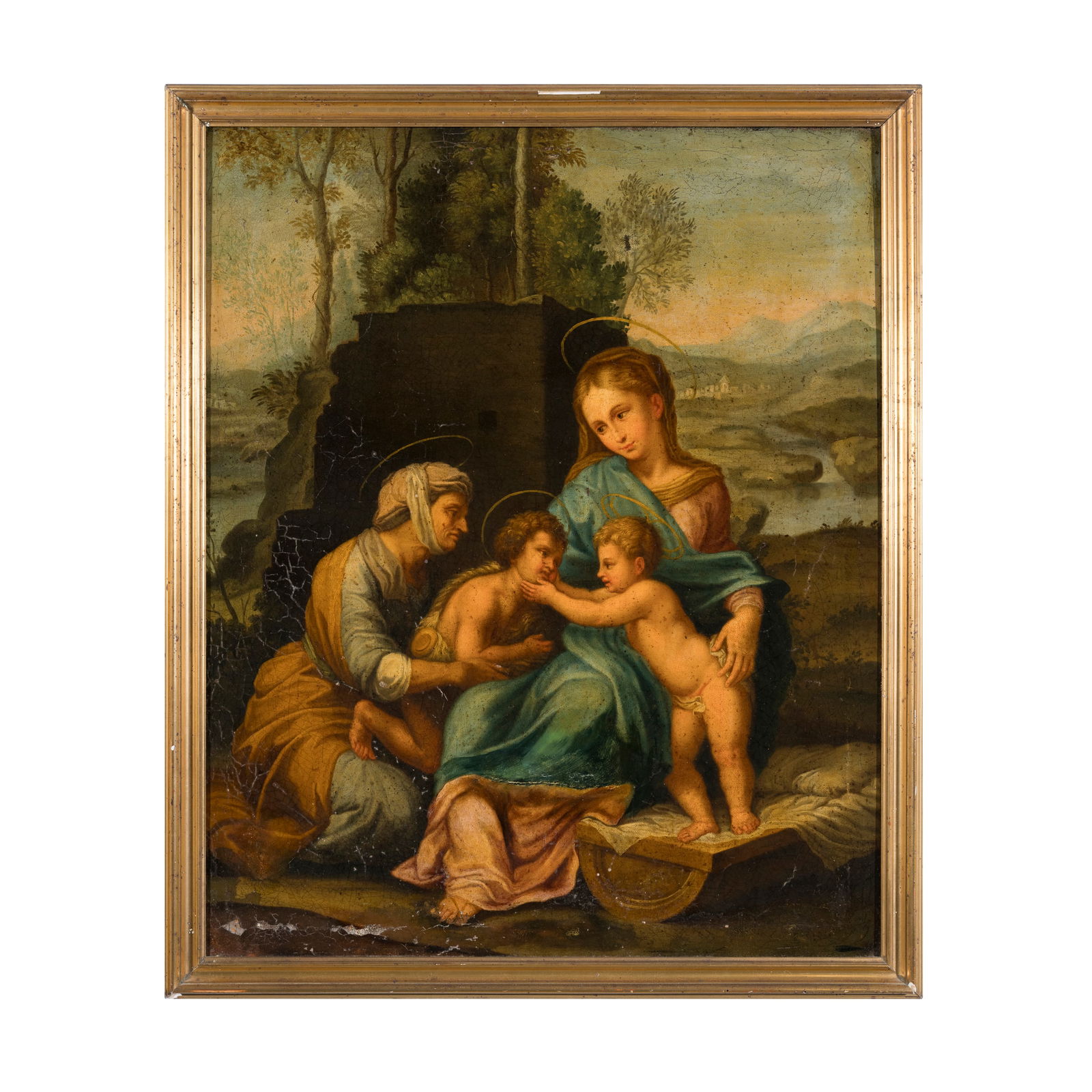 Scuola italiana del XVIII secolo Madonna col Bambino con San Giovannino e Santa Elisabetta Olio su (1 of 3)